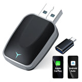 NNEOBA Wired to Wireless CarPlay Android Auto Adapter Black