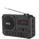 NNEOBA Mini Portable FM Radio Bluetooth Speaker Grey