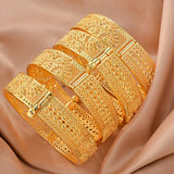 NNEOBA Ethiopian Gold Bangles Women’s Wedding Jewelry Set
