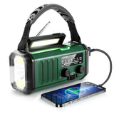NNEOBA Emergency Weather Radio Solar Hand Crank Green