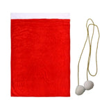 Large Red Velvet Christmas Gift Bag with White Pompom
