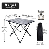 NNEOBA Portable Folding Camping Table Aluminum Black