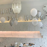 NNEOBA 63-Piece Silver White Bride To Be Balloon Set: Bridal Bachelor Party Decorations