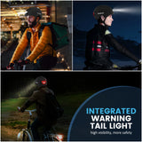 NNEOBA Bike Helmet with Front And Rear Rechargeable LED Lights Matte Black