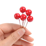 NNEOBA 300Pcs Red Pearl Stamens Artificial Flower Berries