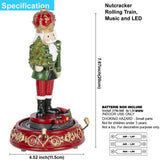 Christmas Nutcracker Music Box with Rotating Train