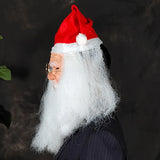 Bearded Santa Claus Latex Mask with Glasses 40×30 cm