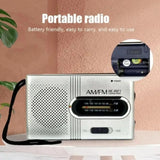 NNEOBA Portable Pocket Radio with Built-in Speaker Silver