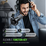 NNEOBA USB/XLR Dynamic Microphone Touch Mute Headphone Jack