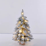 Snow-Flocked Christmas Tree Tabletop Figurine with LED Lights
