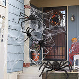 200cm  weighs only 0.100 kg Extra Large Plush Black Spider Outdoor Home Bar Party Haunted House Horror Props Halloween Decoration