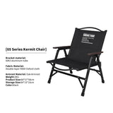 NNEOBA Outdoor Folding Chair Kermit-Style with Oak Armrests Black