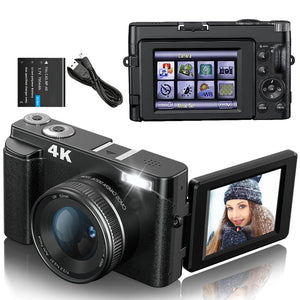 NNEOBA 4K Digital Camera with Autofocus Anti-Shake Black