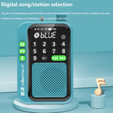 NNEOBA Mini Portable FM Radio Rechargeable Blue