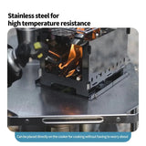 NNEOBA Outdoor Folding Steel Table Tactical Use Silver