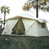 NNEOBA Camping Glamping Cotton Tent 3-Person Double-Layer Waterproof Tent Ivory
