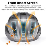 NNEOBA Bicycle Helmet with USB Rechargeable Rear Light Titanium