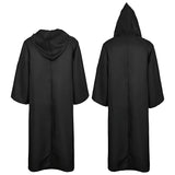 Masquerad Cloak Soft Unisex Hooded Black Robe Witch Long Cape Cosplay Costume Prop Party Performance Supplies Holiday Decoration - XL