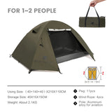 NNEOBA Double-Layer Camping Tent Olive Green
