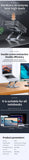 NNEOBA Laptop Stand Adjustable Aluminum Up to 17 Inch Laptop Portable Cooling