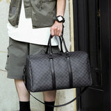 NNEOBA Mens Travel Bag Large PU Business Luggage