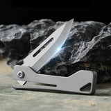 NNEOBA Titanium Alloy Mini Folding Utility Knife Silver