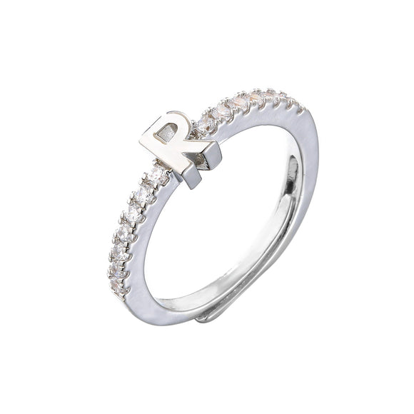 NNEOBA Fashion Initial Letter Ring – 18K Gold Plated Adjustable