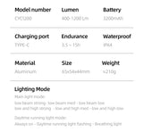 NNEOBA Bike Headlight with Remote Black
