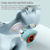NNEOBA Electric Neck Stretcher Pulse Cervical Traction Pillow EMS Massage Blue