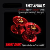 NNEOBA Ultralight Carbon Baitcasting Double Spool Reel Right-Handed Black