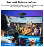 NNEOBA 4K USB Mini Webcam with Sony Sensor Autofocus Black