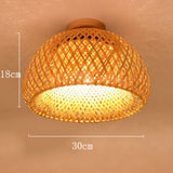 NNEOBA Handmade Boho Bamboo Wicker Ceiling Light Brown