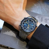 NNEOBA Men's Quartz Watch Waterproof Stainless Steel (Blue Rubber belt)