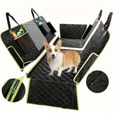 NNEOBA 6-in-1 Waterproof Dog Car Seat Cover for Back Seat Hammock Style Green
