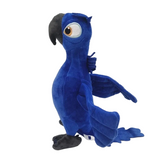30cm Blue Parrot Plush Toy Soft Stuffed Bird Doll
