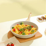 NNEOBA 28cm Non-Stick Ceramic Wok Pan Eco-Friendly Stainless Steel Cookware White