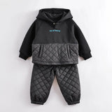NNEOBA Boys Winter Fashion Stitching Quilted Sports Suit