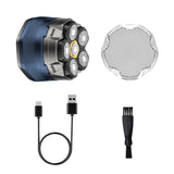 NNEOBA 6D Electric Head And Face Shaver Rechargeable Cordless for Men Blue