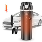 NNEOBA Smart Car Heating Mug with Digital LCD Display 500ML Stainless Steel Black