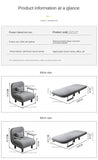 NNEOBA Simple Fabric Folding Sofa & Bed Dual Purpose