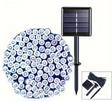 7M 50-LED White Solar Fairy String Lights – IP65 Waterproof