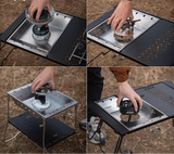 NNEOBA Windproof Furnace Plate Frame Camping Silver
