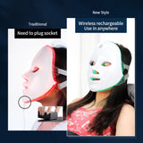 NNEOBA 7-Color LED Photon Therapy Rechargeable Facial Mask - Skin Rejuvenation & Beauty Device
