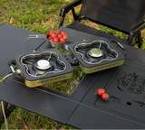 NNEOBA Double Burner Camping Stove High Firepower Gas Green