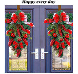 NNEOBA Upside Down Christmas Wreath Front Door Decoration