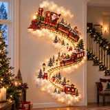 Christmas Magic Trail Wall Light Warm White LED Santa on train