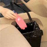 NNEOBA Car Trash Can with Storage Waterproof Bag with Mesh Pocket Black