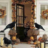 Realistic Black Crow Halloween Decoration