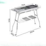 NNEOBA Portable Outdoor Stainless Steel Charcoal Grill Foldable BBQ Tool Silver