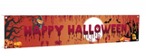Halloween Ghost & Pumpkin Banner Retro Party Sign 200x40cm